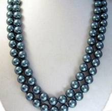 Free shipping   beautiful 9-10 MM NATURAL SOUTH SEA BLACK PEARL NECKLACE 33 INCH 14KG 2024 - buy cheap
