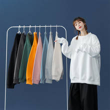 Hipter Women O-Neck Hoodies Sweatshirt 100% Polyester Tracksuit Sweatshirt Spring Casual White Black Yellow Pink 2024 - buy cheap