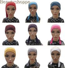 Muslim Under Scarf Bone Bonnet Women Inner Cap Rhinestone Hijab Underscarf Indian Cancer Chemo Cap Islamic Scarf Hair Loss Hat 2024 - buy cheap
