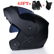 Модульный шлем унисекс с двойными линзами, 2 подарка, гоночный шлем для мотокросса, мотоциклетный шлем с полной защитой лица, откидной шлем для мотокросса 2024 - купить недорого