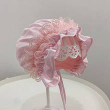Lace Ruffle Newborn Baby Hat Cute Princess Girls Cap Summer Infant Toddler Cotton Sun Hat  Baby Bonnet 2024 - buy cheap