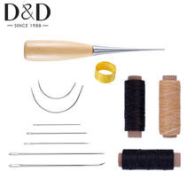 12pcs/Set Sewing Tools for Leather DIY Hand Sewing Stitching Sewing Needle Handle Awl Large-Eye Needles Leather Craft Hand Tools 2024 - buy cheap