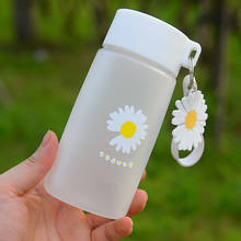 500ML Cute Daisy Plastic Water Bottles With Straw Portable Clear Frosted BPA Free Water Bottle For Kids Students Drinking Cup 2024 - buy cheap