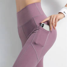 Однотонные спортивные штаны для йоги с карманами, сетчатые спортивные Леггинсы с высокой талией, женские леггинсы для фитнеса и йоги, тренировочные штаны для бега, женская спортивная одежда 2024 - купить недорого