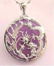 Colgante y collar de Fénix, dragón, plata, jade púrpura, envío 2024 - compra barato