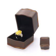 New Brown Wedding Rings Jewelry Packaging Box Luxury Women Pendent Earing Storage Display Case Jewellery Holder For Lover Gifts 2024 - buy cheap