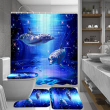 Deep Sea 3D Shower Curtains Fabric Waterproof Ocean Dolphin Bathroom Curtain Set Toilet Cover Mat Non Slip Rug Home Decor 2024 - buy cheap