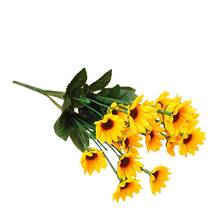 1 Bouquet 15 Heads 7 Branches Artificial Faux Silk Sunflower Home Party Decor 2024 - buy cheap