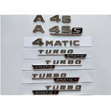 Chrome Silver Letters Trunk Badges Emblems Emblem Badge Stikcer for Mercedes Benz W176 W177 A45 A45s AMG TURBO 4MATIC 4MATIC+ 2024 - buy cheap