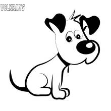 Volkrays Personality Car Sticker Cute Dog Animal Accessories Reflective Waterproof Sunscreen Vinyl Decal Black/White,14cm*14cm 2024 - buy cheap