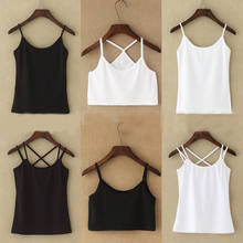 Tank top Women Summer Casual Camisoles Women's Tops T-shirt Spaghetti Strap Cropped Vest Female Camis Fashion Synthetic cotton 2024 - buy cheap