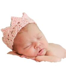 Newborn Infant Baby Princess Crown Handmade Knit Photography Photo Props Crochet Crown Headband Headdress Headwear Photo Hat Cap 2024 - buy cheap