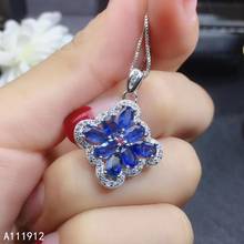 KJJEAXCMY Fine Jewelry Natural Sapphire 925 Sterling Silver Women Gemstone Pendant Necklace Chain Support Test Fashion 2024 - buy cheap
