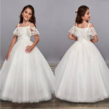 Flower Girl Dresses Party Princess Gown Lace First Communion Dresses Beads Prom Kids Gown 2024 - buy cheap
