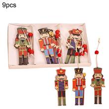 Figuras de madera de Cascanueces para niños, adornos colgantes para decoración de árbol de Navidad, soldado, Año Nuevo, 9 unidades 2024 - compra barato