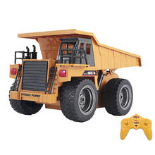 HUINA-camión volquete a control remoto para niños, juguete de camión de escala 1:18, Tractor de aleación de 2,4 GHz, excavadora de ingeniería, controlado por Radio 2024 - compra barato