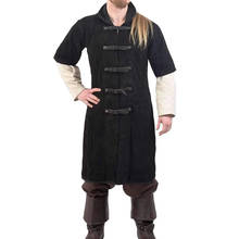 Medieval Larp Leather Strap Armour Aketon Gambeson Jacket Men Warrior Costume Battle SCA Outfit Padded Coat Short Sleeve 4XL 5XL 2024 - buy cheap