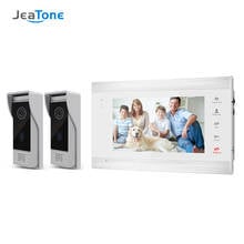 Jeatone-vídeo campainha com monitor, tela de 7 polegadas, intercomunicador com 2 x tvl, câmera para o ar livre, sistema de interfone, suporta desbloqueio 2024 - compre barato