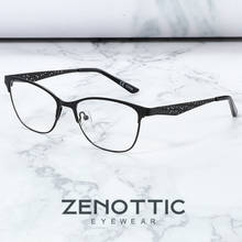 ZENOTTIC Cat Eyes Glasses Frames For Women Anti Blue Light Myopia Prescription Eyeglasses Fashion Alloy Optical Diopters Eyewear 2024 - buy cheap