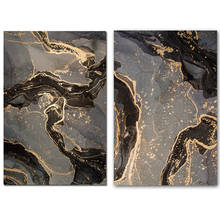 Luxury Gold Black Marble Texture Canvas Painting Modern Abstract Wall Art Picture Posters Print Living Room Corridor Decoration 2024 - buy cheap