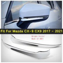 Lapetus Chrome Door Rearview Mirror Protection Strip Cover Trim Fit For Mazda CX-9 CX9 2017 - 2021 Exterior Kit 2024 - buy cheap