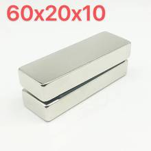 10PC Super Powerful Strong N50 60x20x10mm Rare Earth Block NdFeB Magnet Neodymium 60*20*10mm Magnets 2024 - buy cheap