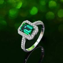 Anéis brilhantes de prata esterlina s925, para mulheres, casamento, noivado, joias finas, presente, luxo feminino, anel de diamante 2024 - compre barato