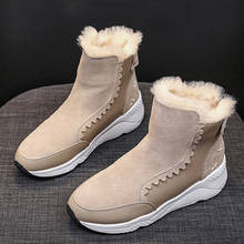 Short Tube Snow Boots Female Winter 2020 New Martin Boots Women Plus Velvet Cotton Shoes Women Muffin Thick-soled Booties 2024 - buy cheap