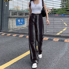 Streetwear White Striped High Waist Wide Leg Baggy Black Jeans Woman 2020 Fall Full Length Loose Trousers Denim Pants Female 2024 - buy cheap