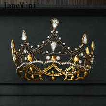 JaneVini Vintage Gold Baroque Crystal Wedding Crowns Full Circle Tiara for Women Bridal Diadem Jewelry Wedding Hair Accessories 2024 - buy cheap