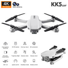 Kk5 mini rc zangão câmera dupla 4k hd fotografia aérea dobrável quadcopter altura fixa uav grande angular/gesto foto/vídeo 2024 - compre barato