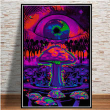 Pinturas abstratas blacklight artísticas, psicodélico, poster moderno de parede, quadros de parede para sala de estar, decoração de casa 2024 - compre barato