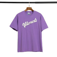 Camisetas casuais de algodão com estampa de espuma 3d, camisetas masculinas e femininas de verão, versão vtm, hip hop, casual 2024 - compre barato