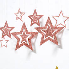 7pcs/set Colorful Star Paper Garlands Wall Hollow Pendant Hanging Kids Happy Birthday Party Baby Shower Wedding Decorations 2024 - buy cheap