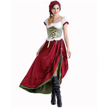 High Quality German Beer Maid Peasant Dirndl Uniforms Oktoberfest Beer Girl Costume Halloween Cosplay Fancy Long Dress 2024 - buy cheap