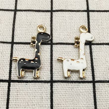 10pcs 17x30mm enamel giraffe charm jewelry accessories earring pendant bracelet necklace charms zinc alloy 2024 - buy cheap