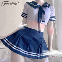 Women Japanese Sex Schoolgirl  Uniforms Mini Skirt High School Student JK Suit Sailor Tube Tops Sexy Lingerie Cosplay Costume 2024 - buy cheap