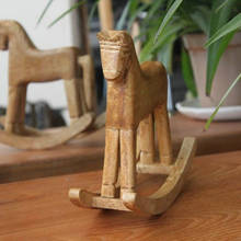 Caballo balancín de madera de estilo Vintage, decoración de animales, artesanía tallada, Caballo Blanco, figuritas, decoración del hogar 2024 - compra barato