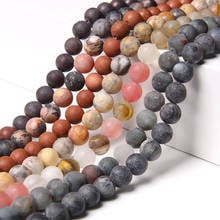 Matte Frosted 100% Natural Round 6 8 10 12 mm Bead Loose Jaspers Agates Stone Spacer Beads For Women Men Bracelet Jewelry Making 2024 - buy cheap