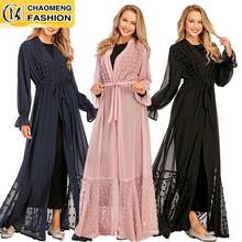 Новый дизайн, турецкий мусульманский милый кафтан, скромное женское кимоно, шифоновая абайя, Дубай, мусульманская одежда, Абая для женщин, Ближний Восток 2024 - купить недорого