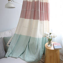 Living Room Curtains Luxury Semi Light Shading Curtains for Bedroom Pink Modern Strip Panel Customize Home Decor Curtains 2024 - buy cheap