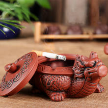 Retro Yuanbao Tortoise Dragon Ashtray with Lid Ceramic Ashtray Creative Chinese Living Room Hotel Home Ashtray 2024 - buy cheap