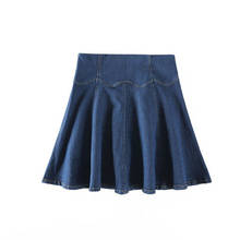 High Quality Summer Womens Ladies A-line Jeans Short Skirts High Waist Zipper Denim Skirt Mini Jean Pleated Skirt Harajuku 2024 - buy cheap