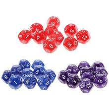 10pcs 12 Sided Dice D12 Polyhedral Dice Family Party  RPG Board Game Accessories Pub Club Game Acrylic Dice 2024 - buy cheap