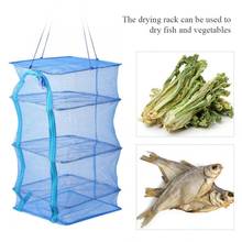 Foldable Multi Layer Drying Rack Fish Vegetables Fruit Herb Hanging Net Dry Cage Durable 4 Layer Dual Zipper PE Steel Drying Net 2024 - buy cheap