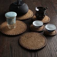 Capa para bule de chá, esteira criativa manual de bambu para coqueiro, esteira de chá com isolamento para cerimônia de arte de chá acessórios 2024 - compre barato
