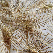 1 Yard Sparkle Gold Sequins lace fabric Fireworks Embroidered For DIY Evening Party dress Ball Gown Wedding Costume Design 2024 - buy cheap