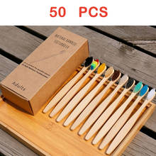 10/20/50 Pcs Mixed Color Bamboo Toothbrush Eco Friendly Wooden Tooth Brush Soft Bristle Tip Charcoal Adults Oral Care Toothbrush 2024 - buy cheap