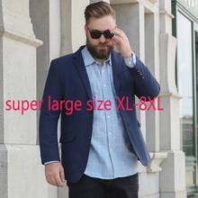 Новое поступление Suepr большой Для мужчин Повседневное костюм осеннее пальто маленького красивого Однобортный блейзеры Для мужчин костюмы размера плюс XL-5XL6XL 7XL 8XL 2024 - купить недорого