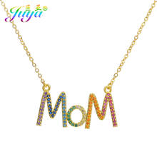 Juya moda de pingente de letras, colar de jóias para presente de dia das mães, mamãe, pingente de nome 2024 - compre barato